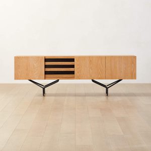 PARAGGI CERUSED OAK WOOD CREDENZA 86.25" BY GIANFRANCO FRATTINI