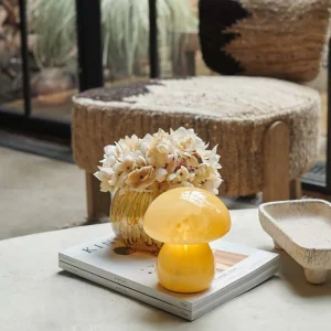 Mushroom Portable Table Lamp, Mango