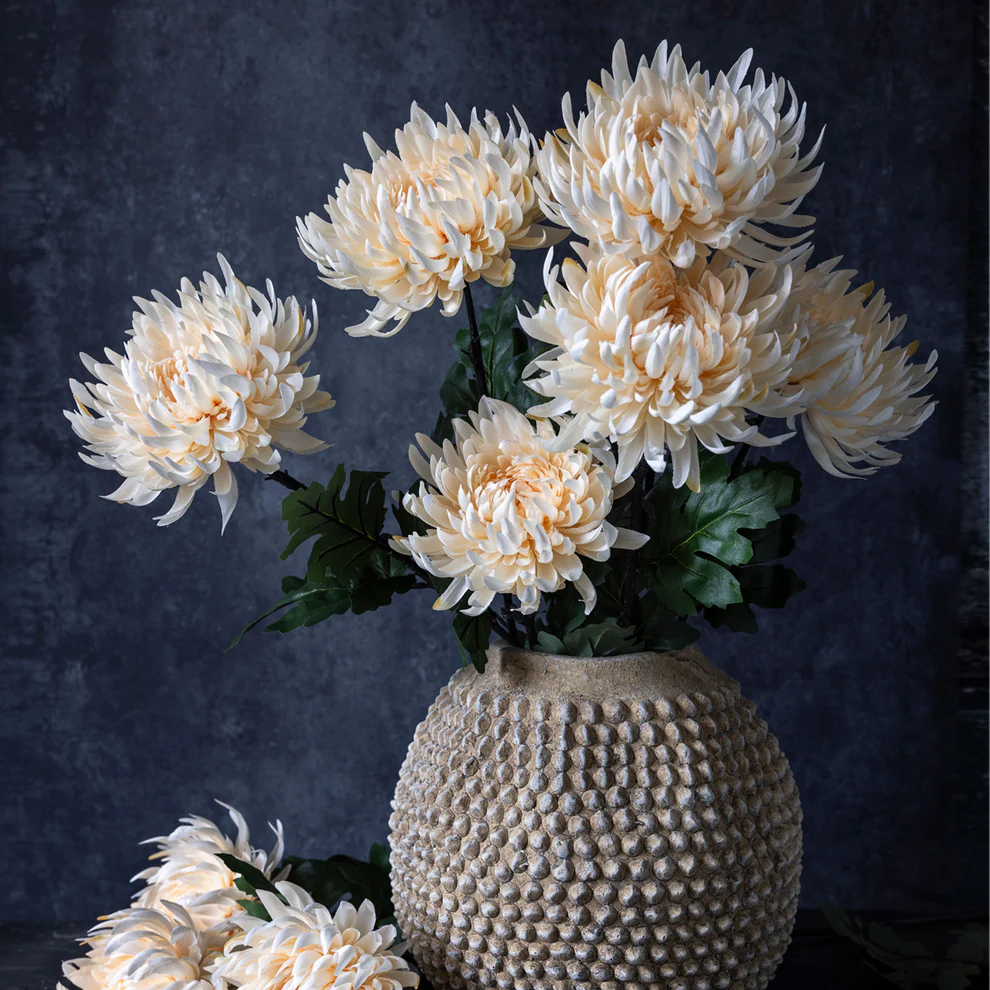 Artificial Chrysanthemum, Cream - Image 3