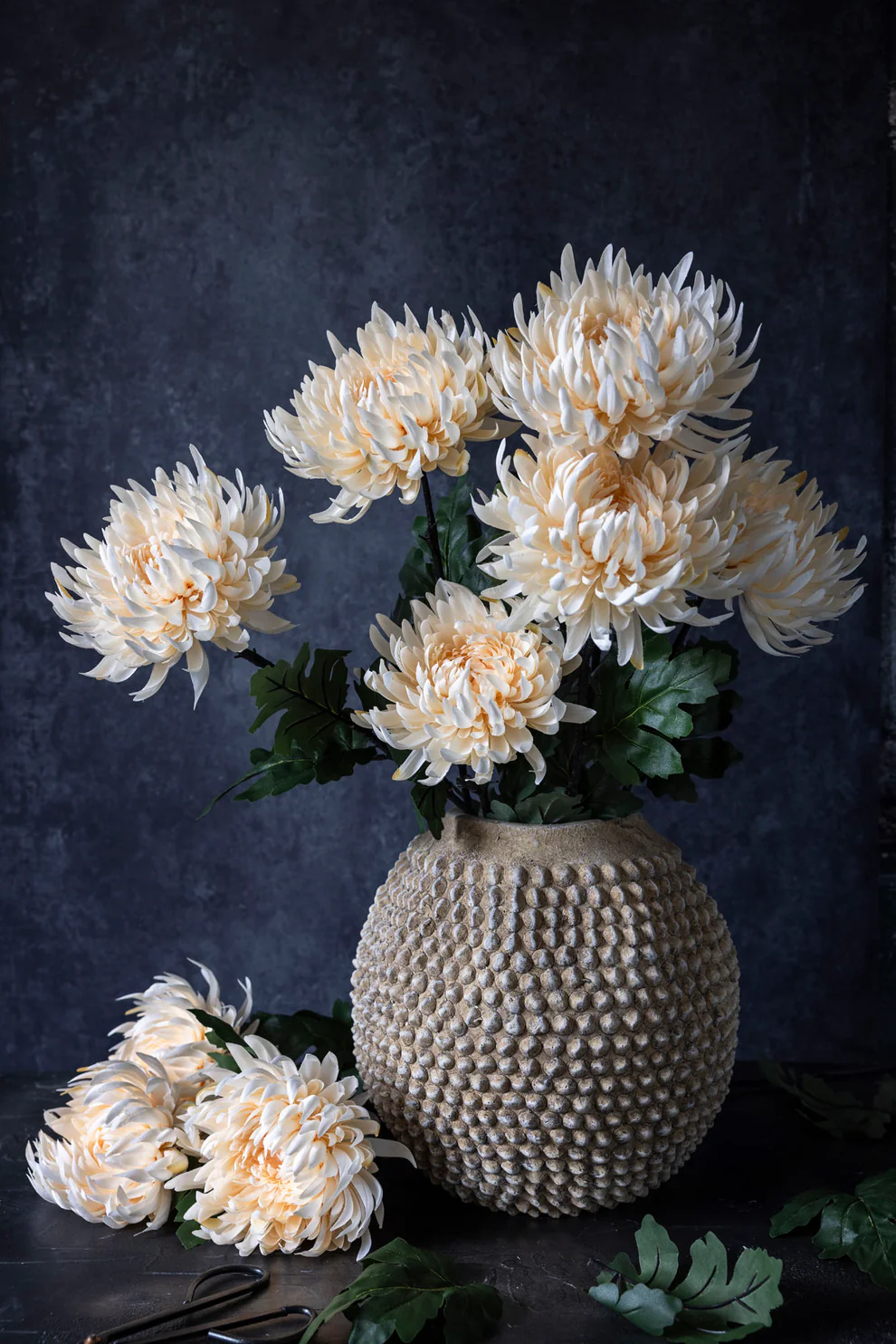 Artificial Chrysanthemum, Cream - Image 4