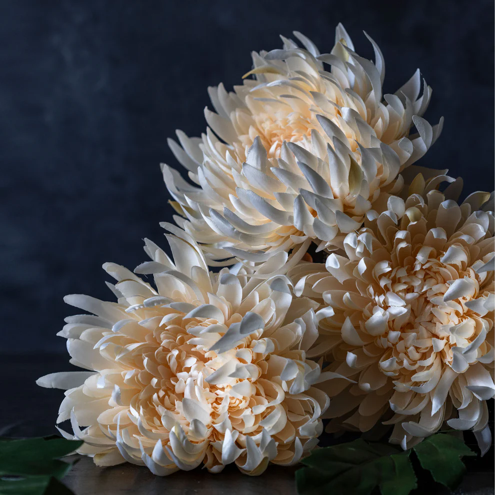 Artificial Chrysanthemum, Cream - Image 5