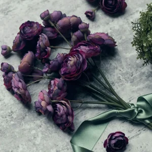 Artificial Ranunculus Bunch, Purple