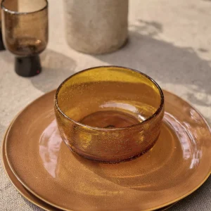 Elsbeth Glass Bowl, Amber