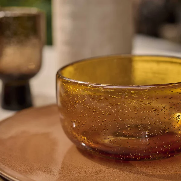 Elsbeth Glass Bowl, Amber - Image 3