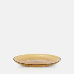 Elsbeth Glass Dinner Plate, Amber