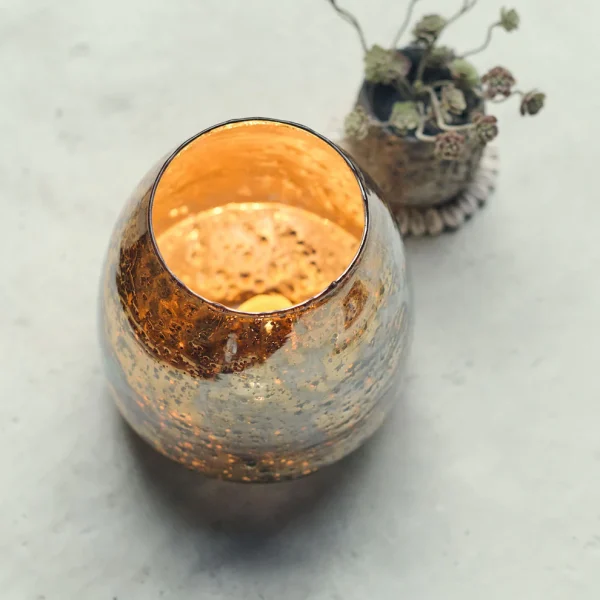 Mercury Glass Candle Holder - Image 4