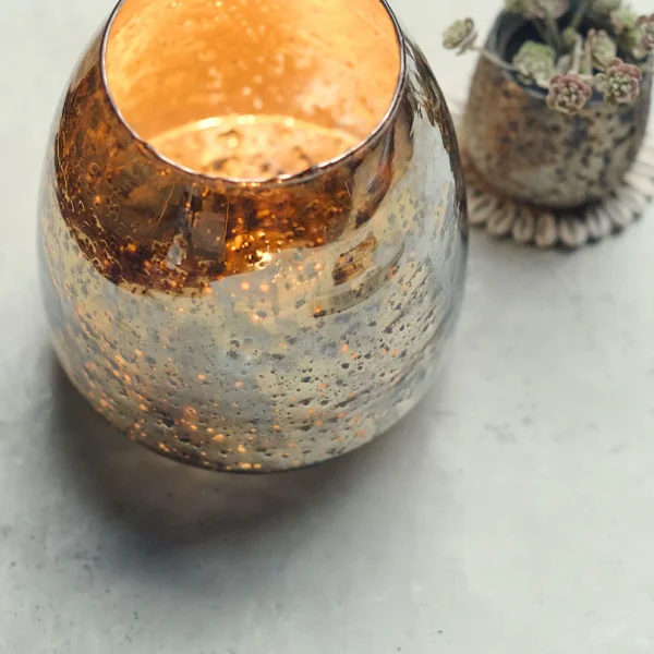 Mercury Glass Candle Holder - Image 2