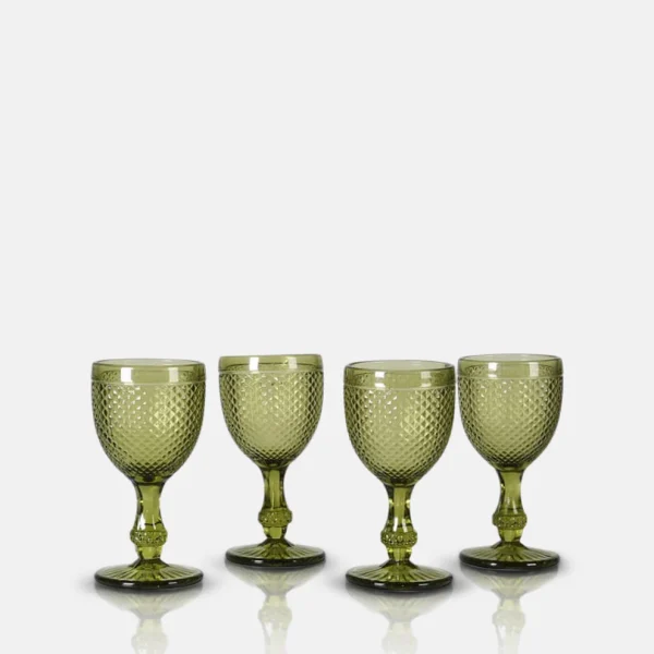 Tudor Green Wine Glasses - Set of 4 - Image 3