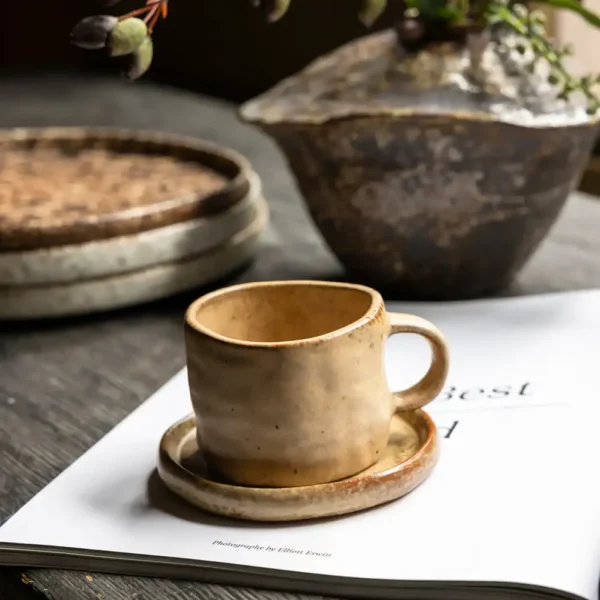 Norman Cup and Saucer, Beige - Image 2