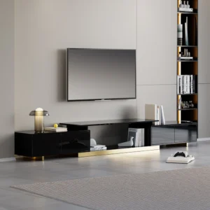 Mordelle Extendable TV Stand with Gold Base & Storage(63"-95")