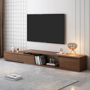 Fero Walnut Extendable TV Stand with 3 Drawers(71"-110")